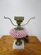 Vintage Fenton Pink-Cranberry Opalescent Hobnail Glass Lamp