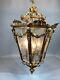 Vintage French Louis XVI Bronze Lantern with Elegant Gold Leaf Finish