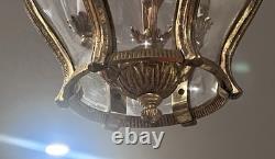Vintage French Rococo Style Brass Pendant Light Shade Lantern Elaborate