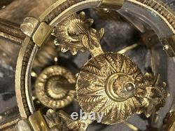 Vintage French Rococo Style Brass Pendant Light Shade Lantern Elaborate