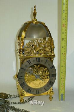 Vintage GOLD PLATED William Grey, London Verge Escapement Lantern Clock