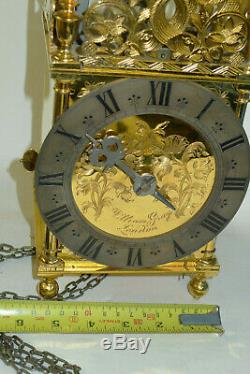 Vintage GOLD PLATED William Grey, London Verge Escapement Lantern Clock