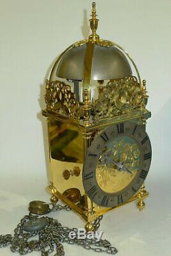 Vintage GOLD PLATED William Grey, London Verge Escapement Lantern Clock