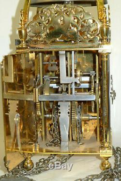 Vintage GOLD PLATED William Grey, London Verge Escapement Lantern Clock