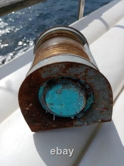 Vintage Galvanized Steel Nautical Lantern Antique Marine Boat Light Fresnel Lens