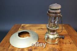 Vintage Geniol 150 CP Brass Kerosene Pressure Lantern Camp Lamp & Shade Germany