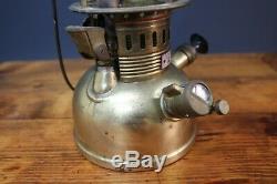 Vintage Geniol 150 CP Brass Kerosene Pressure Lantern Camp Lamp & Shade Germany