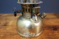 Vintage Geniol 150 CP Brass Kerosene Pressure Lantern Camp Lamp & Shade Germany