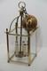 Vintage Georgian Style Brass 4-Light Hall Lantern With Cut Glass Panels