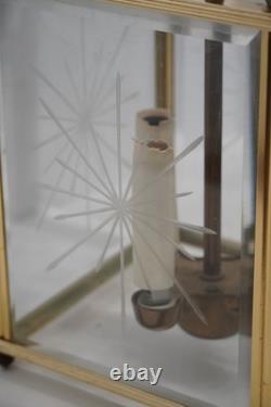 Vintage Georgian Style Brass 4-Light Hall Lantern With Cut Glass Panels