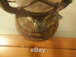 Vintage Germany Kerosene Lamp Antique Lantern Oil Glass Metal Old