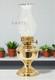 Vintage Glass & Brass Oil Lamp 9.5 Tall Antique Table Lantern for Home Decor