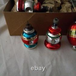 Vintage Glass Lantern Ornaments set of 15 asstd