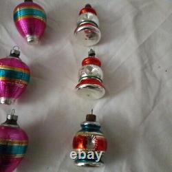 Vintage Glass Lantern Ornaments set of 15 asstd