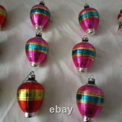 Vintage Glass Lantern Ornaments set of 15 asstd