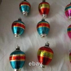 Vintage Glass Lantern Ornaments set of 15 asstd