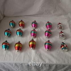 Vintage Glass Lantern Ornaments set of 15 asstd