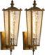 Vintage Gold Outdoor Wall Sconce 2-Pack, Waterproof Porch Lanterns