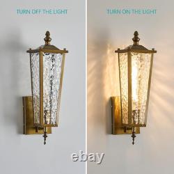 Vintage Gold Outdoor Wall Sconce 2-Pack, Waterproof Porch Lanterns