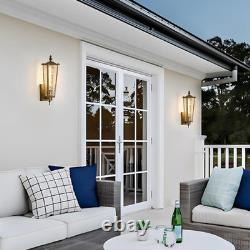 Vintage Gold Outdoor Wall Sconce 2-Pack, Waterproof Porch Lanterns