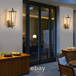 Vintage Gold Outdoor Wall Sconce 2-Pack, Waterproof Porch Lanterns
