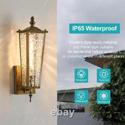 Vintage Gold Outdoor Wall Sconce Waterproof Porch Lantern with E26 Socket