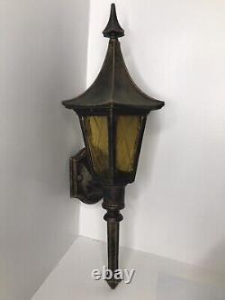 Vintage Gothic Medieval Lantern Light Fixtures Exterior Witch's Hat USA Set/2