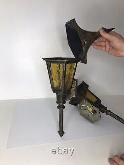 Vintage Gothic Medieval Lantern Light Fixtures Exterior Witch's Hat USA Set/2