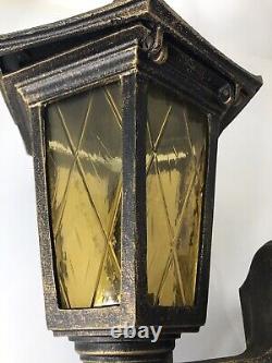 Vintage Gothic Medieval Lantern Light Fixtures Exterior Witch's Hat USA Set/2