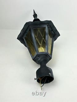 Vintage Gothic Witch Hat 24 Pole Post Lantern Light with Amber Glass Hardwired