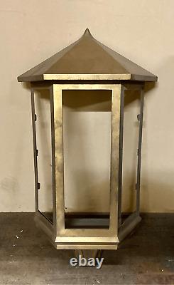 Vintage Handmade Outdoor Lantern Sconce Light Brass and Copper