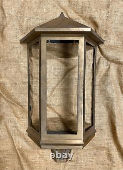 Vintage Handmade Outdoor Lantern Sconce Light Brass and Copper