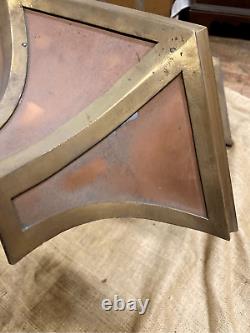 Vintage Handmade Outdoor Lantern Sconce Light Brass and Copper