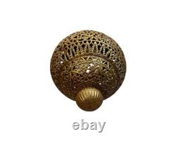 Vintage Hanging Middle Eastern Pierced Brass Lantern
