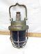 Vintage Heavy Cast Brass Ship Lantern 9-S-2108-L Nautical Maritime Safety Green