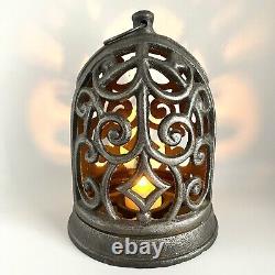 Vintage Heavy Cast Iron Tea Light Candle Lantern