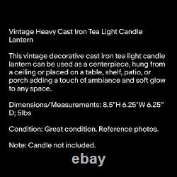 Vintage Heavy Cast Iron Tea Light Candle Lantern