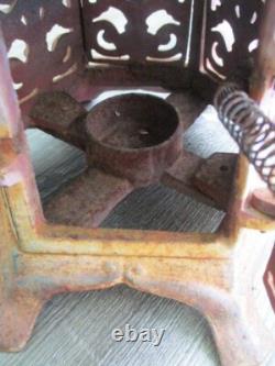 Vintage Heavy Wrought Iron Pagoda Lantern Tea Light Candle 10