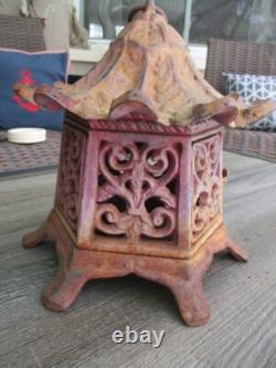 Vintage Heavy Wrought Iron Pagoda Lantern Tea Light Candle 10