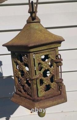 Vintage Hexagonal Iron Hanging Lantern Garden Decor