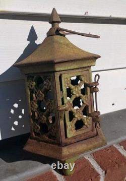 Vintage Hexagonal Iron Hanging Lantern Garden Decor