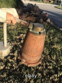 Vintage Hubbell large Brass Copper Lantern Nautical Outdoor Lamp