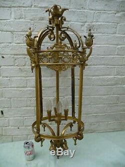 Vintage Huge 3Ft Open Brass 4 Light Sconce Lantern Country/Manor House Project