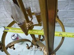 Vintage Huge 3Ft Open Brass 4 Light Sconce Lantern Country/Manor House Project