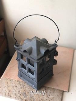 Vintage JOHN WRIGHT 1988 Cast Iron Candle Holder / Antique Pagoda Style Lantern