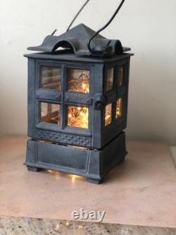 Vintage JOHN WRIGHT 1988 Cast Iron Candle Holder / Antique Pagoda Style Lantern