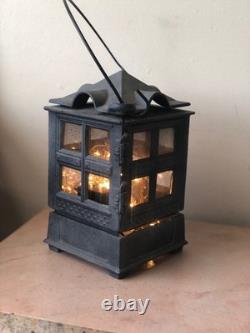Vintage JOHN WRIGHT 1988 Cast Iron Candle Holder / Antique Pagoda Style Lantern