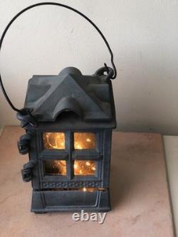 Vintage JOHN WRIGHT 1988 Cast Iron Candle Holder / Antique Pagoda Style Lantern