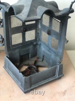 Vintage JOHN WRIGHT 1988 Cast Iron Candle Holder / Antique Pagoda Style Lantern
