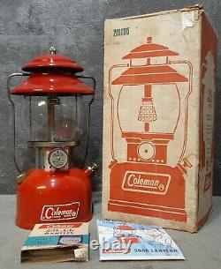 Vintage January, 1965 in Box Coleman Model 200A Red Single Mantle Lantern USA